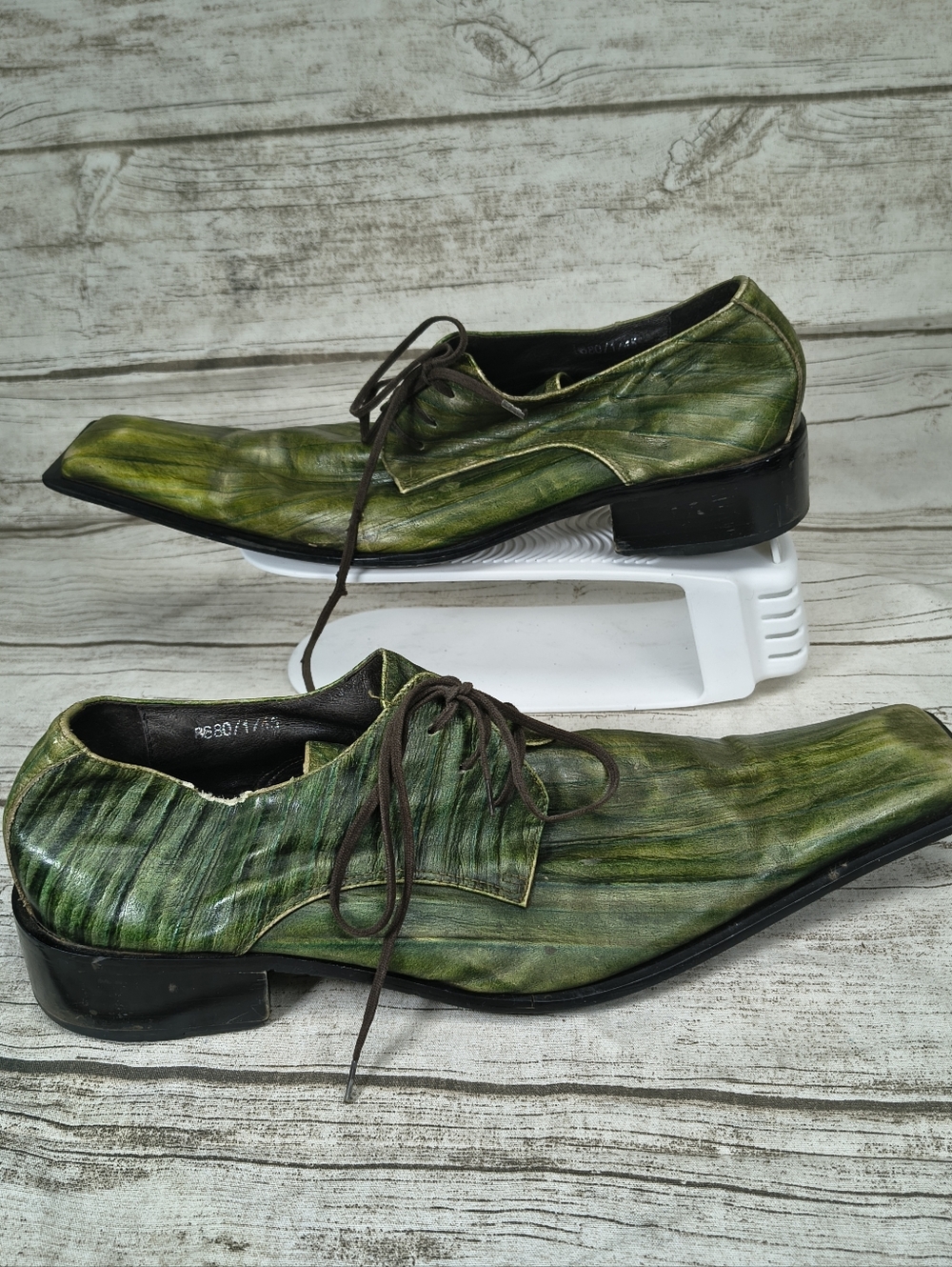 Jack Daniel Green Square Toe Oxford Lace Up Shoes Men Size 45 - Picture 7 of 9